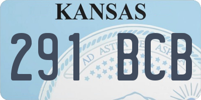 KS license plate 291BCB