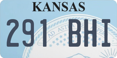 KS license plate 291BHI