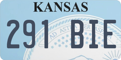 KS license plate 291BIE