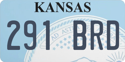 KS license plate 291BRD