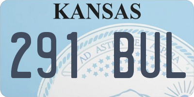 KS license plate 291BUL