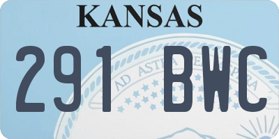 KS license plate 291BWC