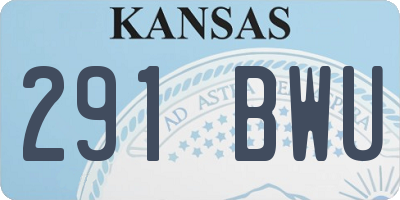 KS license plate 291BWU
