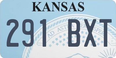 KS license plate 291BXT