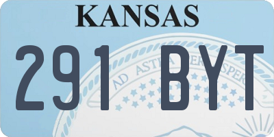 KS license plate 291BYT