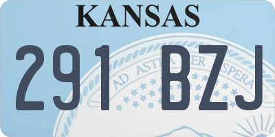 KS license plate 291BZJ