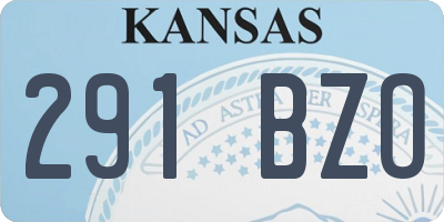 KS license plate 291BZO