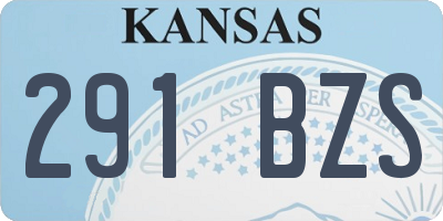 KS license plate 291BZS