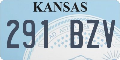 KS license plate 291BZV