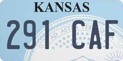 KS license plate 291CAF