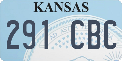 KS license plate 291CBC