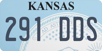 KS license plate 291DDS