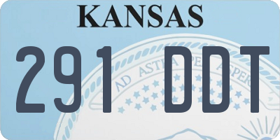 KS license plate 291DDT