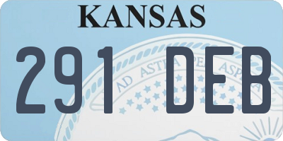 KS license plate 291DEB