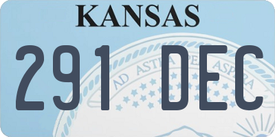 KS license plate 291DEC