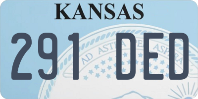 KS license plate 291DED
