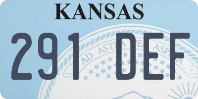 KS license plate 291DEF