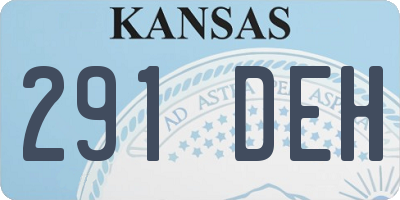 KS license plate 291DEH