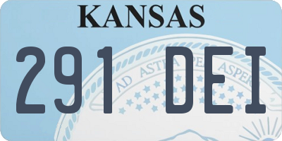 KS license plate 291DEI