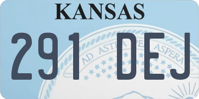 KS license plate 291DEJ