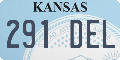 KS license plate 291DEL