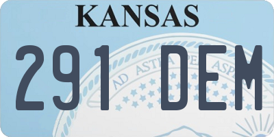 KS license plate 291DEM