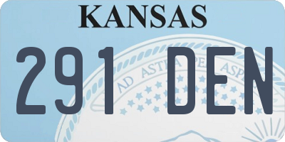 KS license plate 291DEN