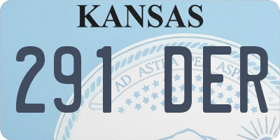KS license plate 291DER