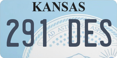 KS license plate 291DES