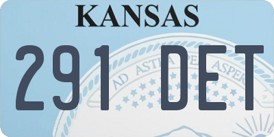KS license plate 291DET