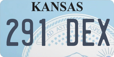 KS license plate 291DEX