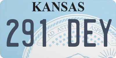 KS license plate 291DEY