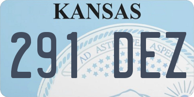 KS license plate 291DEZ