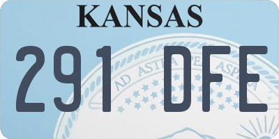 KS license plate 291DFE