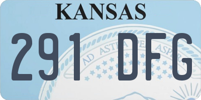 KS license plate 291DFG