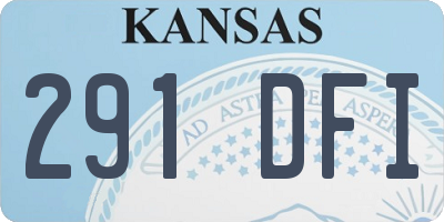 KS license plate 291DFI