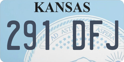 KS license plate 291DFJ