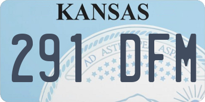 KS license plate 291DFM