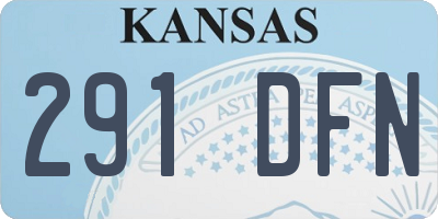 KS license plate 291DFN