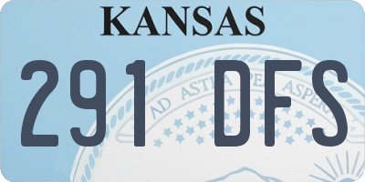 KS license plate 291DFS