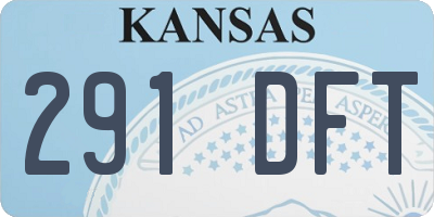 KS license plate 291DFT