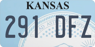 KS license plate 291DFZ