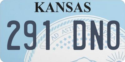 KS license plate 291DNO