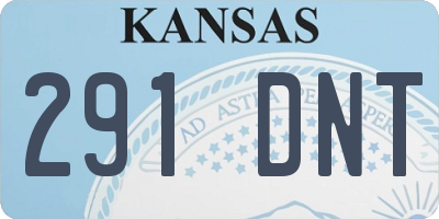 KS license plate 291DNT