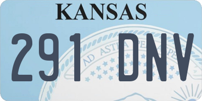 KS license plate 291DNV