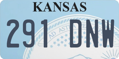 KS license plate 291DNW