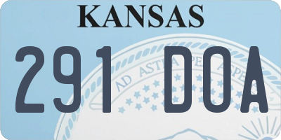 KS license plate 291DOA