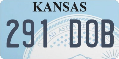 KS license plate 291DOB