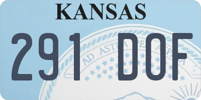 KS license plate 291DOF