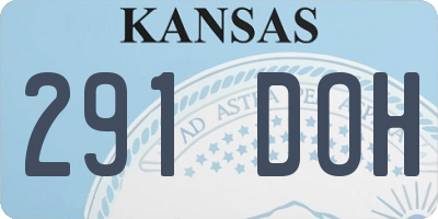 KS license plate 291DOH